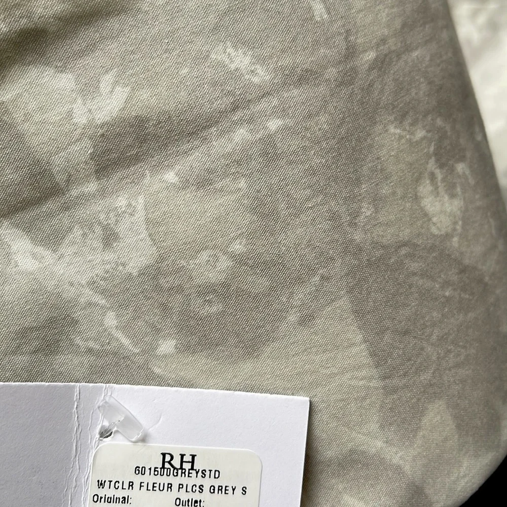 RH Teen Standard Size Pillow case. Watercolor Fleur Grey.